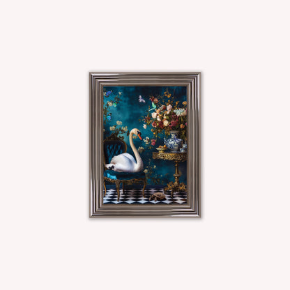 Curiosity Swan at the Stately Home Framed Wall Art