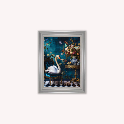 Curiosity Swan at the Stately Home Framed Wall Art