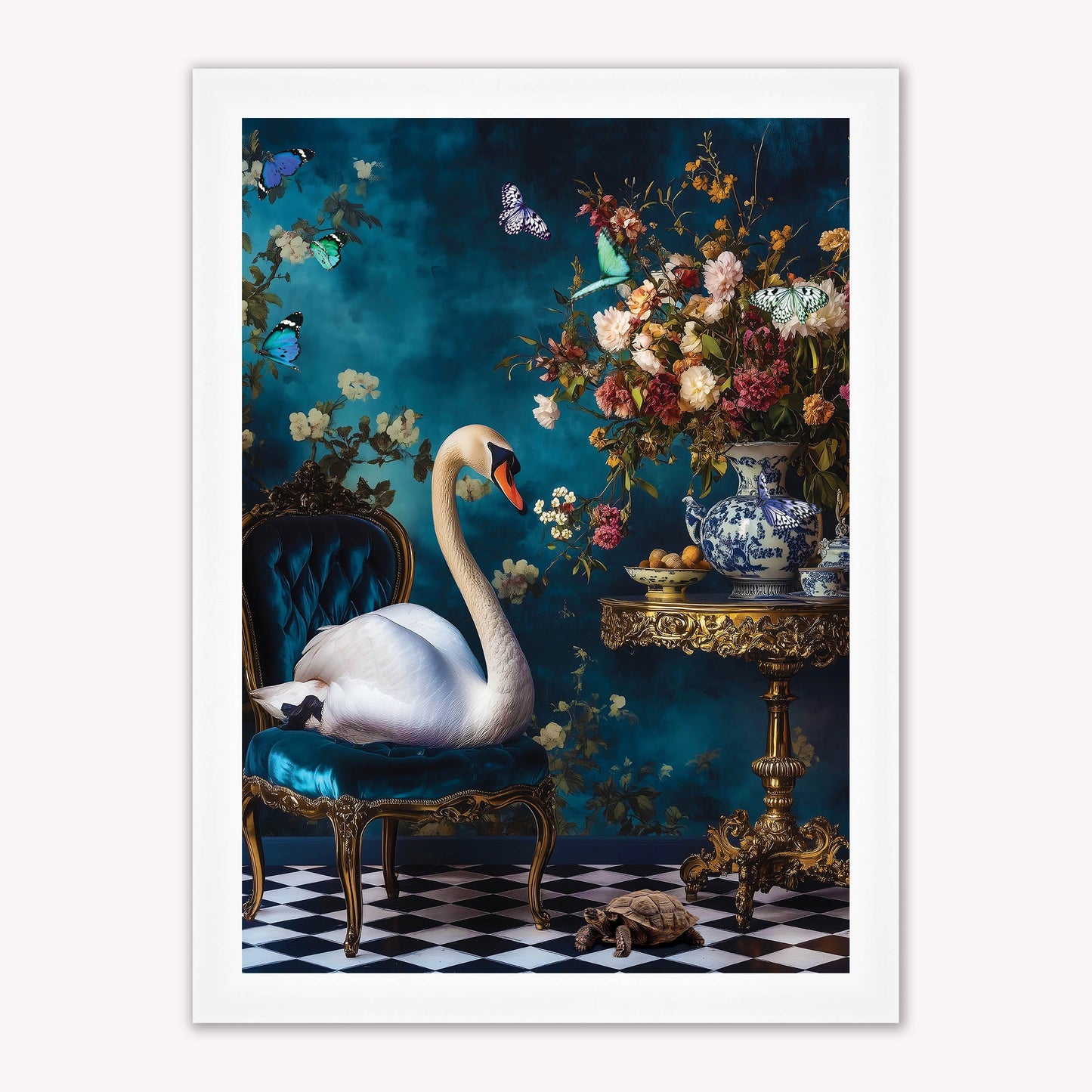 Curiosity Swan at the Stately Home Framed Wall Art