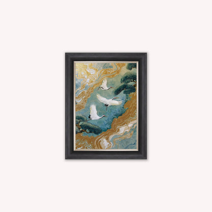 Teal River Crane 2 Framed Wall Art