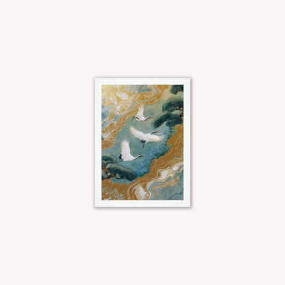 Teal River Crane 2 Framed Wall Art