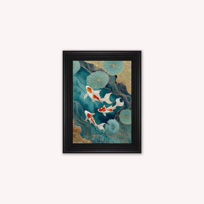 Teal River Koi 2 Framed Wall Art