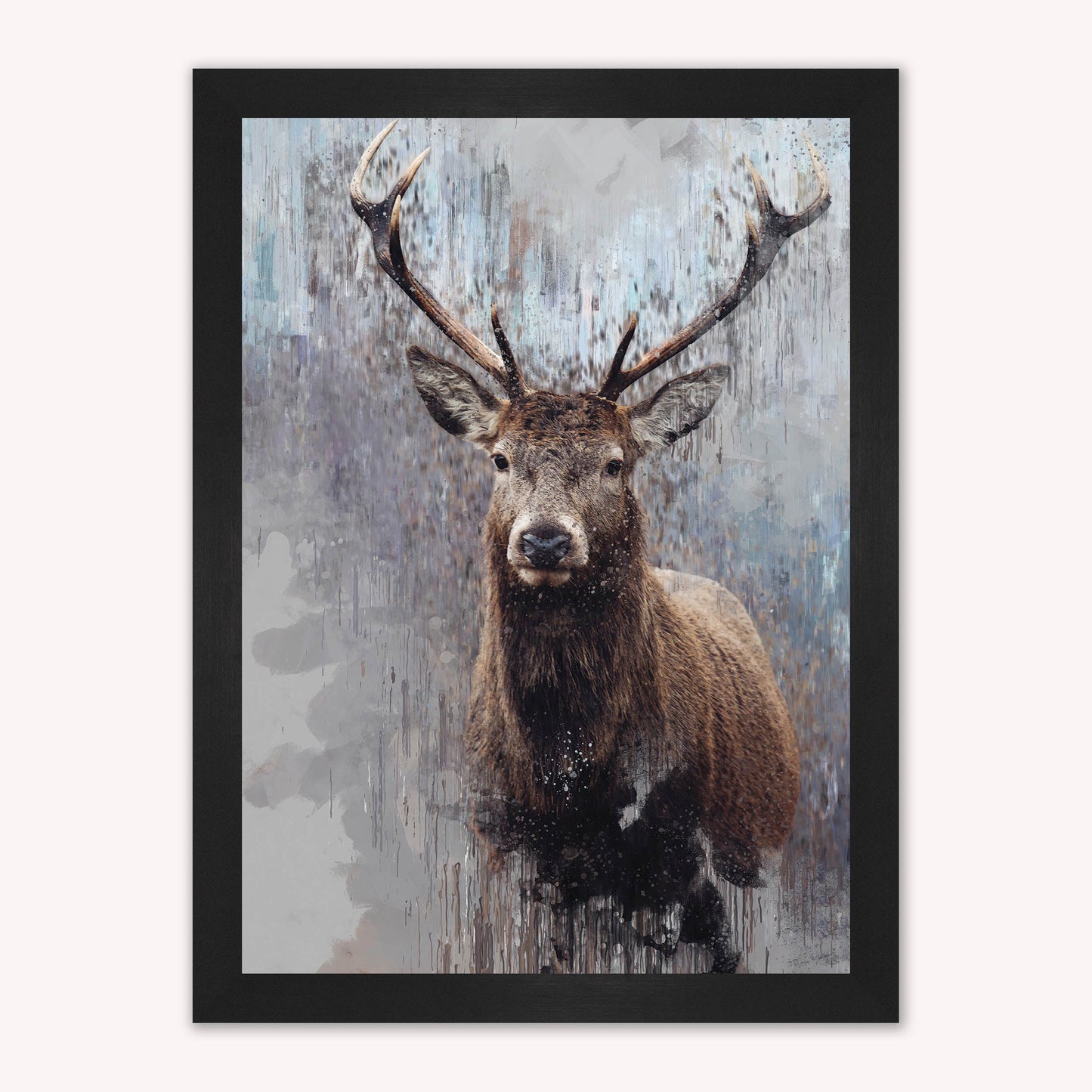 Luxury Velvet Art Print - Impressionist Stag Framed Wall Art