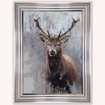Luxury Velvet Art Print - Impressionist Stag Framed Wall Art
