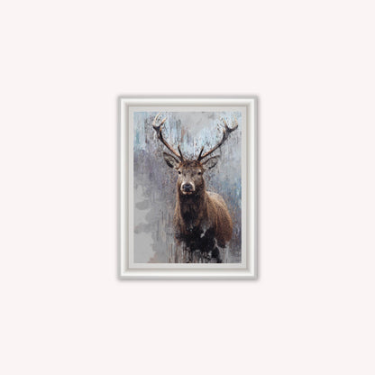 Luxury Velvet Art Print - Impressionist Stag Framed Wall Art