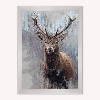 Luxury Velvet Art Print - Impressionist Stag Framed Wall Art