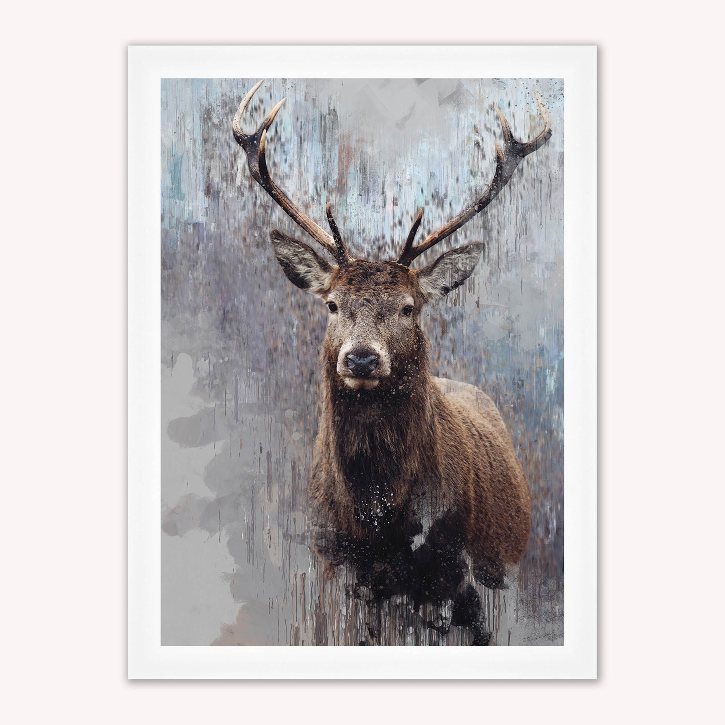 Luxury Velvet Art Print - Impressionist Stag Framed Wall Art