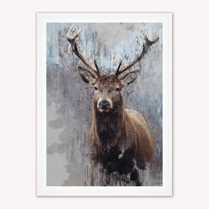 Luxury Velvet Art Print - Impressionist Stag Framed Wall Art