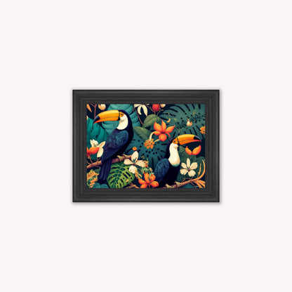 Luxury Velvet Art Print - Jungle Toucans Framed Wall Art