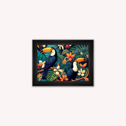 Luxury Velvet Art Print - Jungle Toucans Framed Wall Art