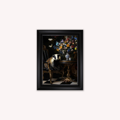 Luxury Velvet Art Print - Stately Home Curiosity Badger Framed Wall Art