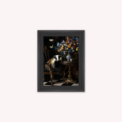 Luxury Velvet Art Print - Stately Home Curiosity Badger Framed Wall Art