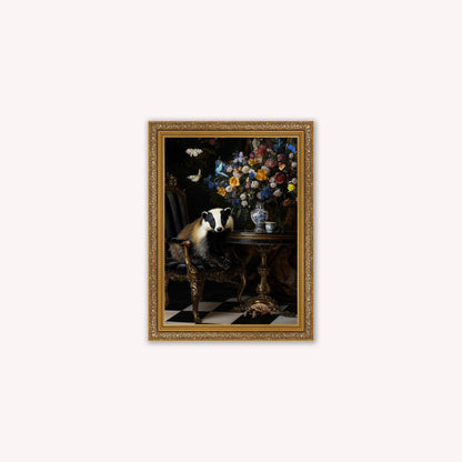 Luxury Velvet Art Print - Stately Home Curiosity Badger Framed Wall Art