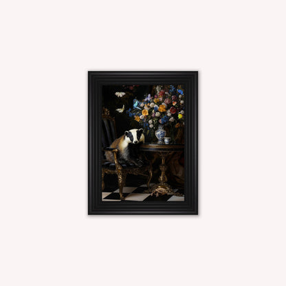 Luxury Velvet Art Print - Stately Home Curiosity Badger Framed Wall Art