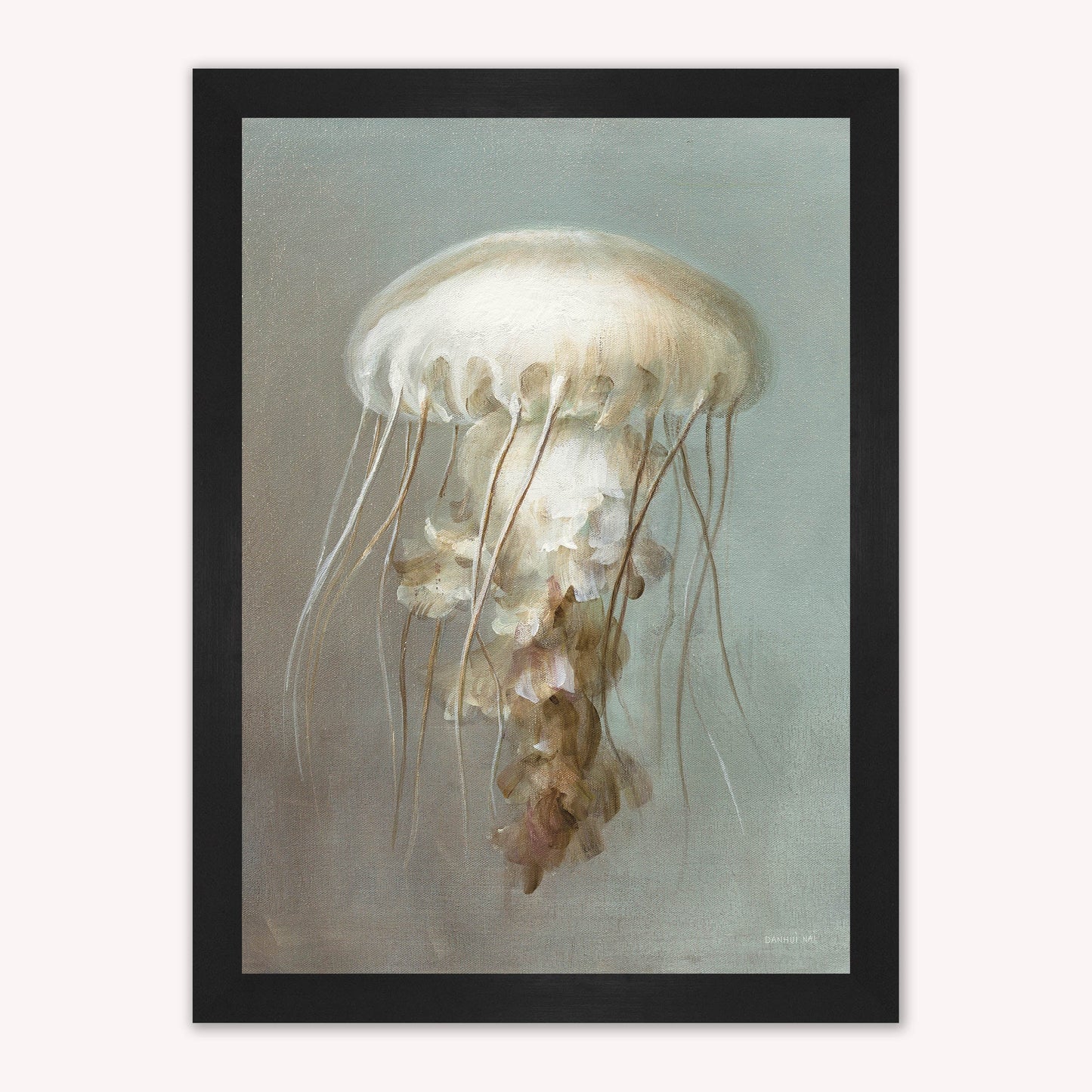 Luxury Velvet Art Print - Muted Jellyfish Framed Wall Art