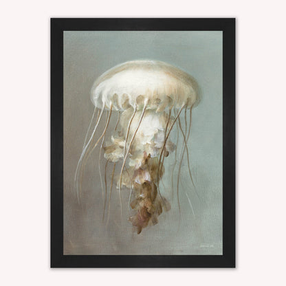 Luxury Velvet Art Print - Muted Jellyfish Framed Wall Art