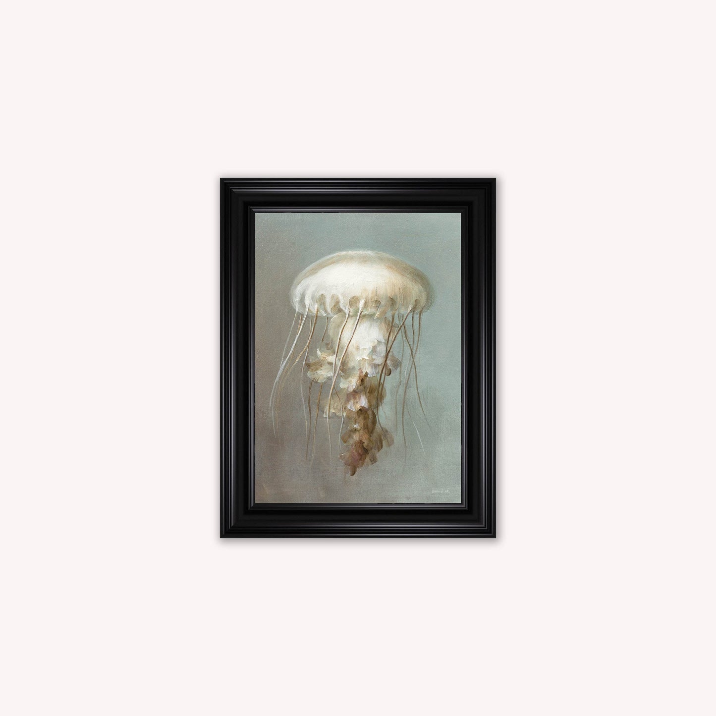 Luxury Velvet Art Print - Muted Jellyfish Framed Wall Art