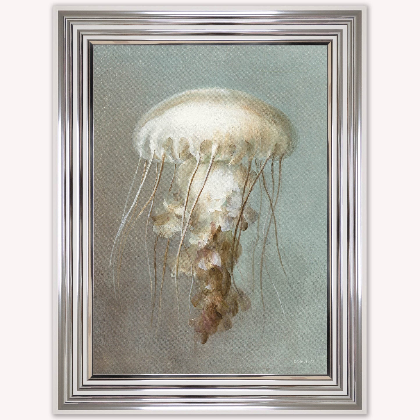Luxury Velvet Art Print - Muted Jellyfish Framed Wall Art