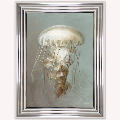Luxury Velvet Art Print - Muted Jellyfish Framed Wall Art