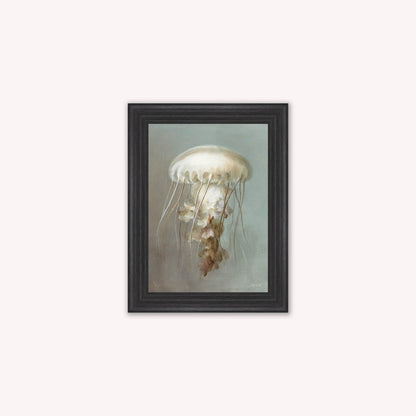 Luxury Velvet Art Print - Muted Jellyfish Framed Wall Art