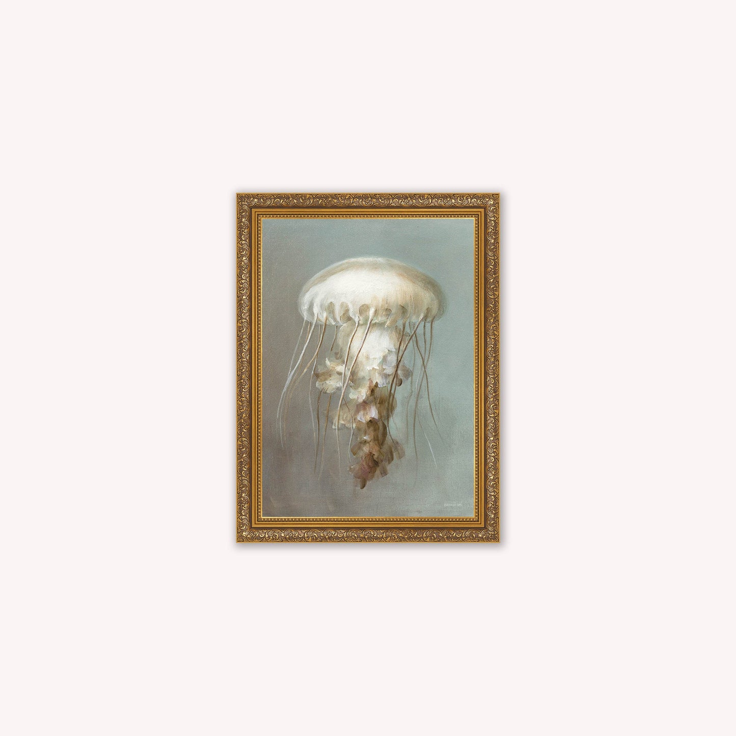Luxury Velvet Art Print - Muted Jellyfish Framed Wall Art