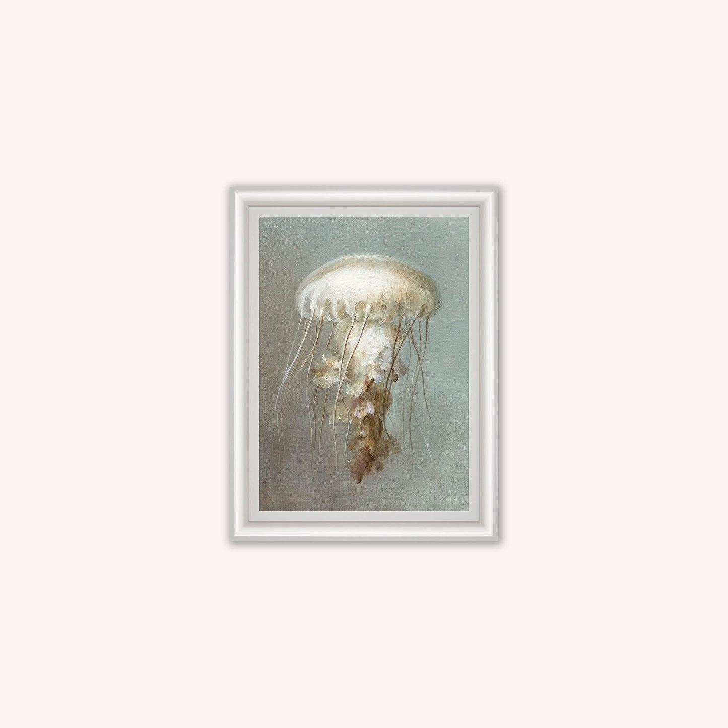 Luxury Velvet Art Print - Muted Jellyfish Framed Wall Art