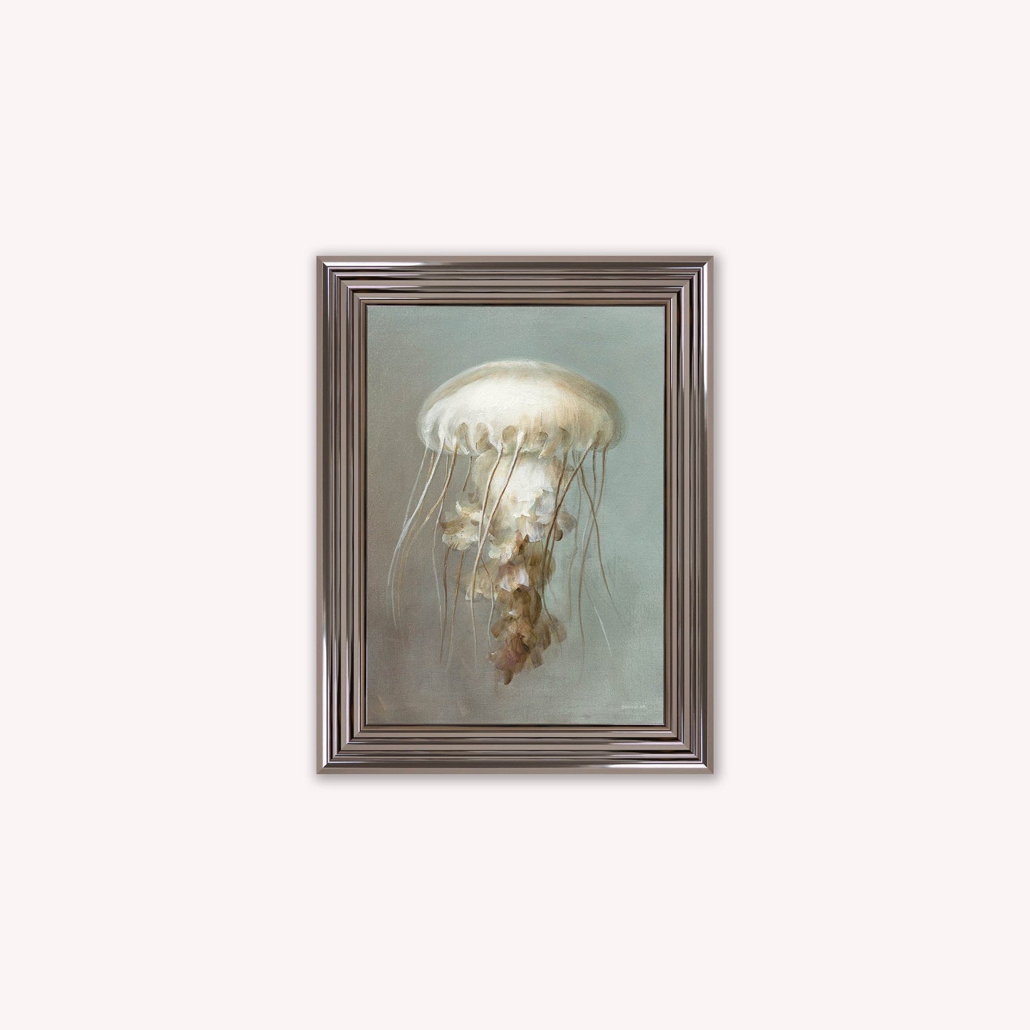 Luxury Velvet Art Print - Muted Jellyfish Framed Wall Art