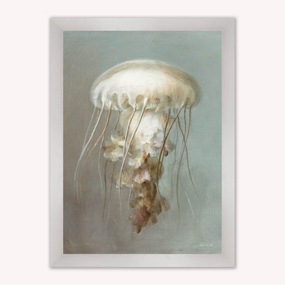 Luxury Velvet Art Print - Muted Jellyfish Framed Wall Art
