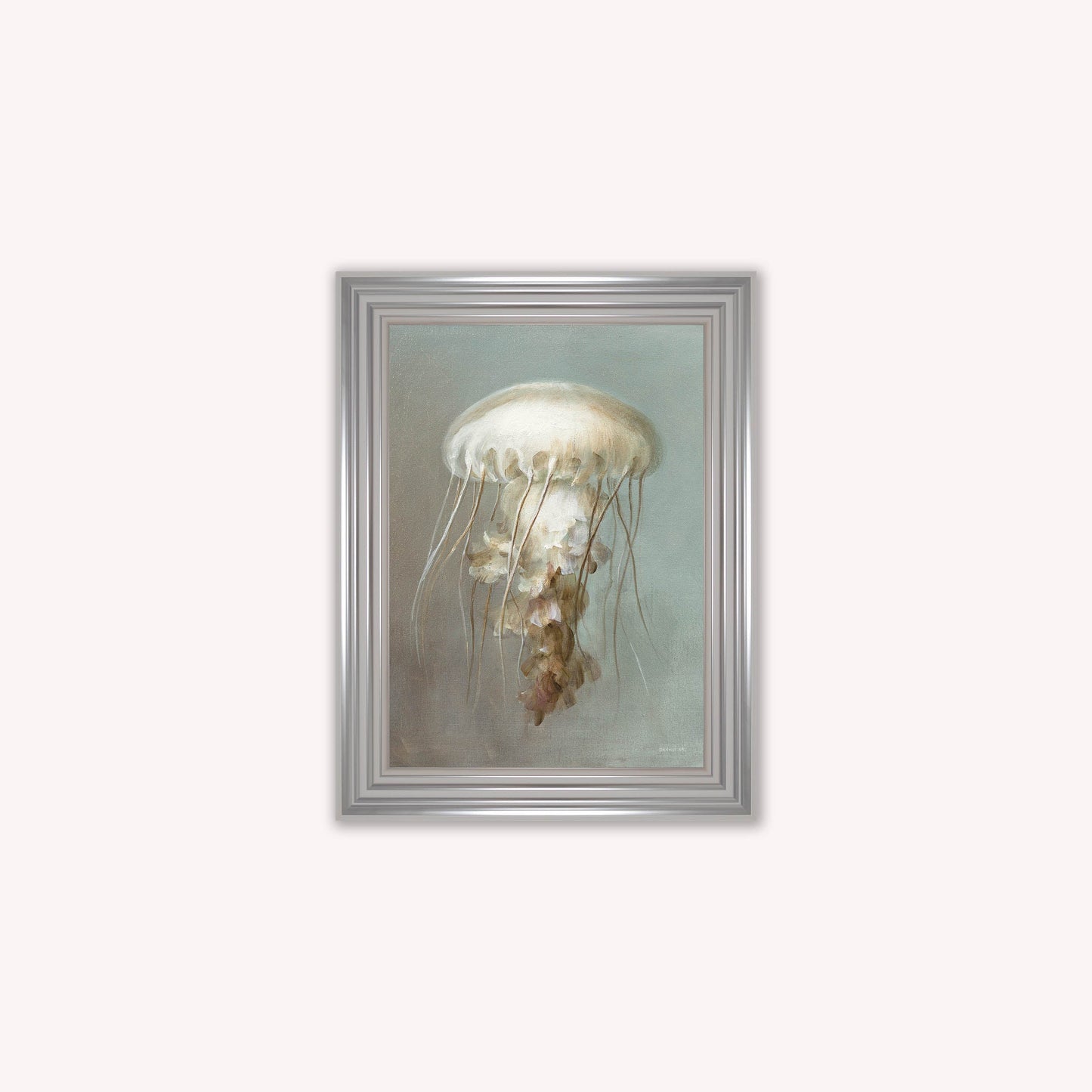 Luxury Velvet Art Print - Muted Jellyfish Framed Wall Art