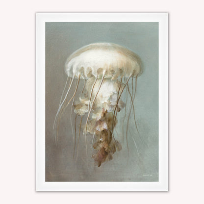 Luxury Velvet Art Print - Muted Jellyfish Framed Wall Art