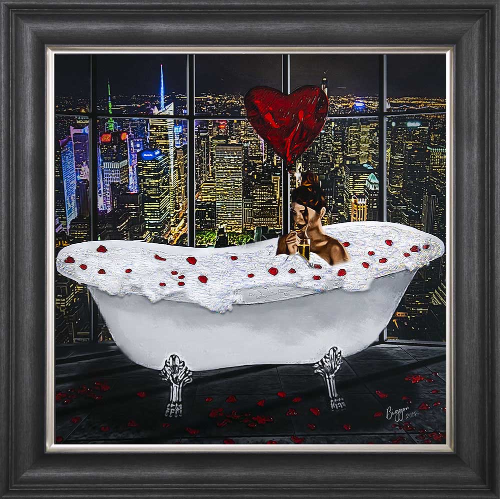 Midnight Love With Rose Petals Framed Wall Art
