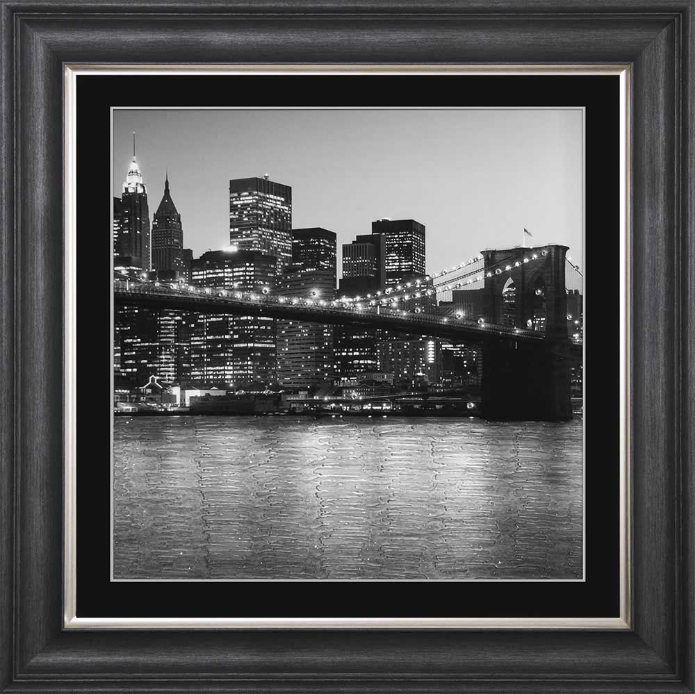 Brooklyn Bridge At Night Framed Wall Art