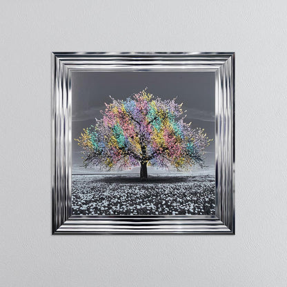 Multicoloured Cherry Tree Framed Wall Art