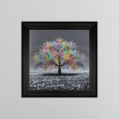 Multicoloured Cherry Tree Framed Wall Art