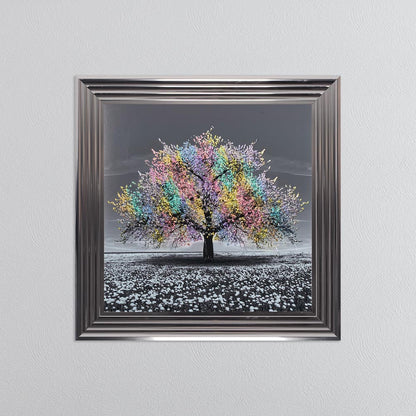 Multicoloured Cherry Tree Framed Wall Art