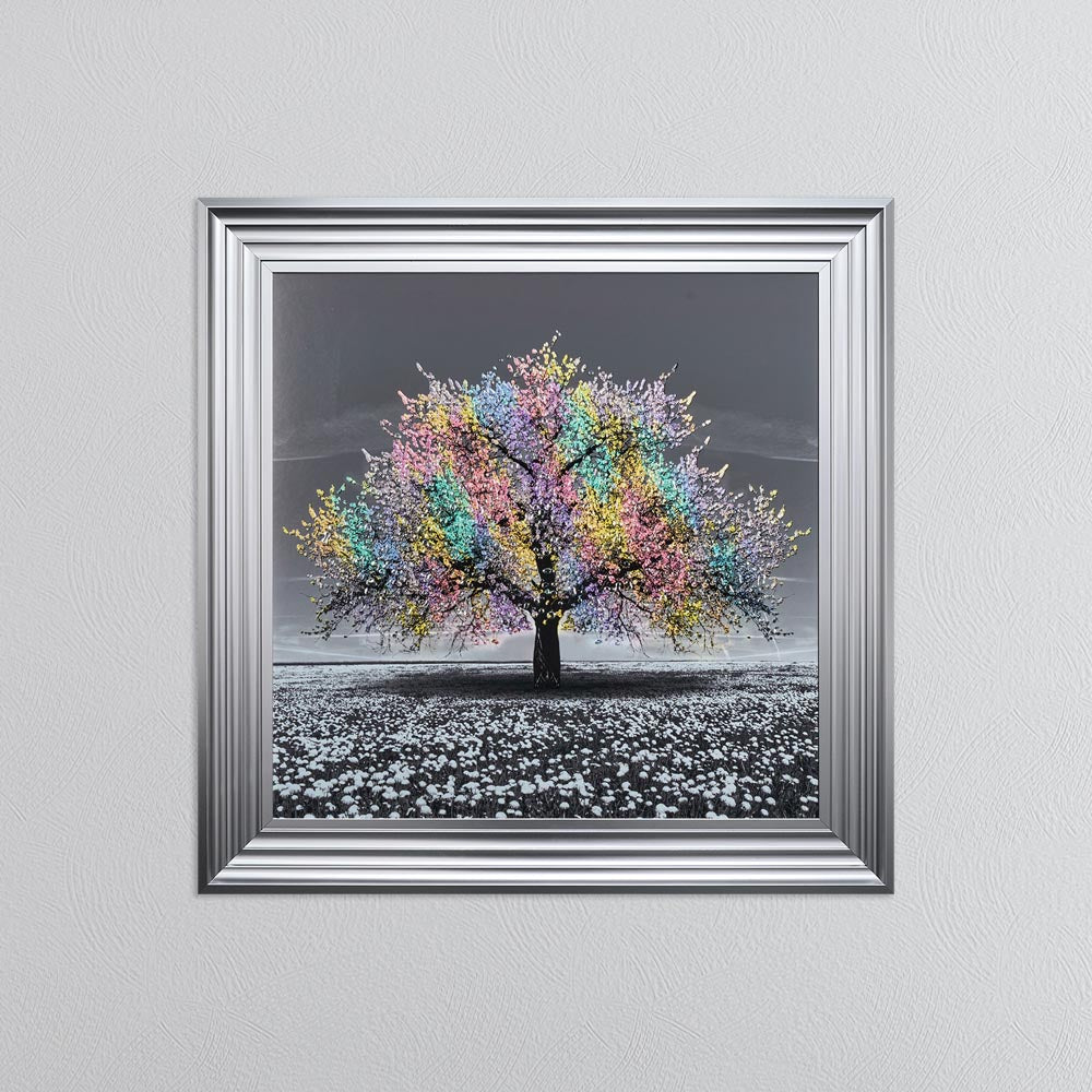 Multicoloured Cherry Tree Framed Wall Art