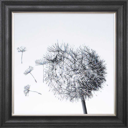 Dandelion Blowing Left Framed Wall Art