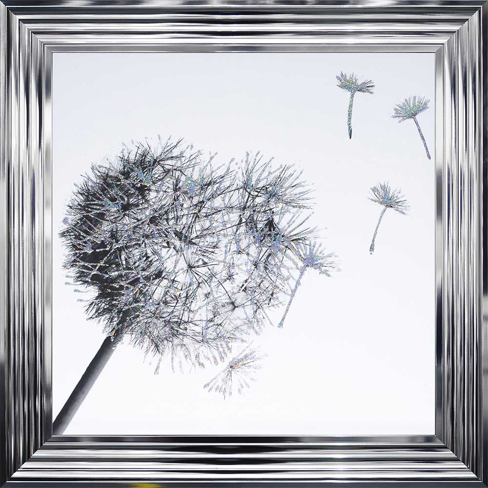 Dandelion Blowing Right Framed Wall Art