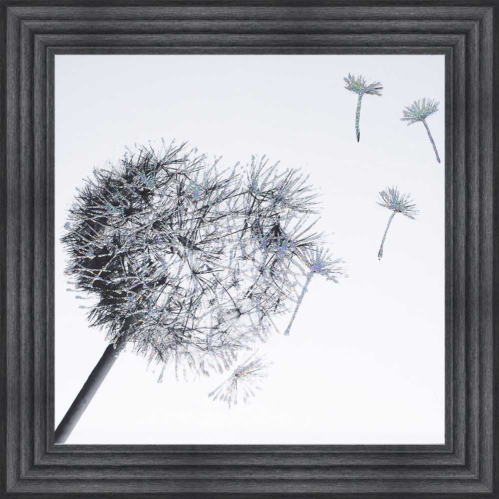 Dandelion Blowing Right Framed Wall Art