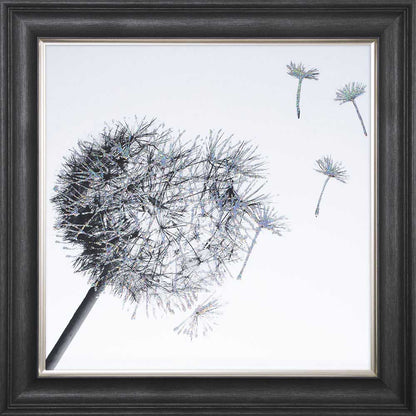 Dandelion Blowing Right Framed Wall Art