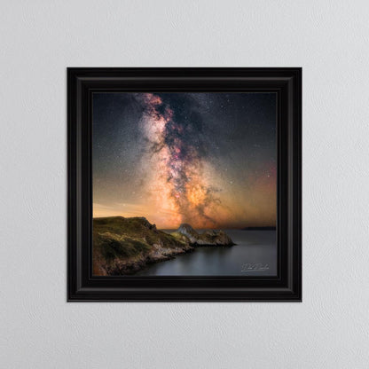 Three Cliffs Bay Milky Way Framed Wall Art