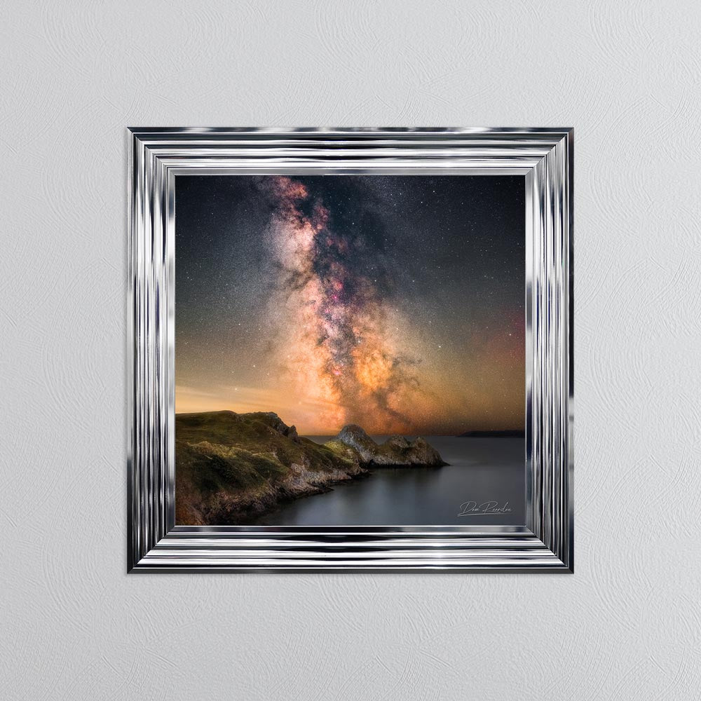 Three Cliffs Bay Milky Way Framed Wall Art