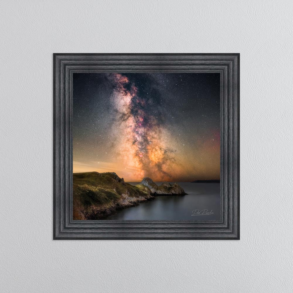 Three Cliffs Bay Milky Way Framed Wall Art
