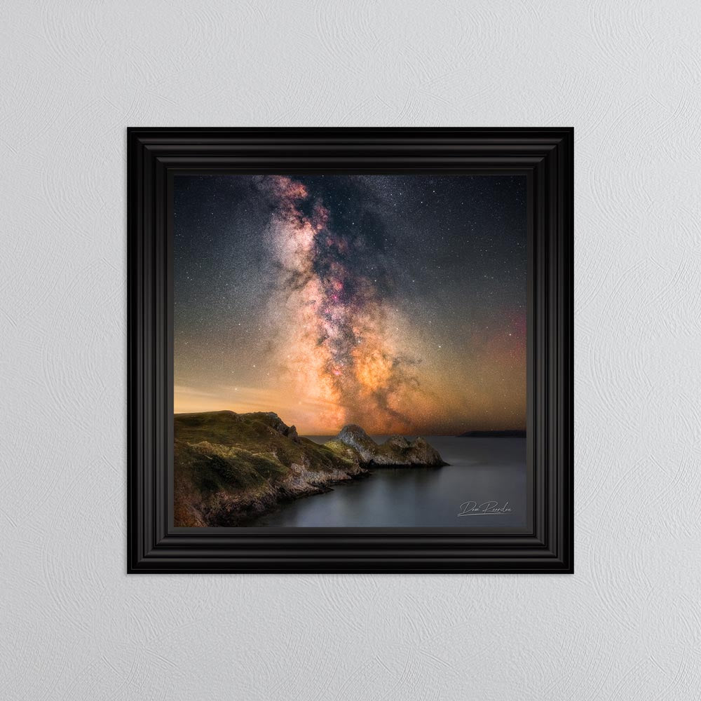 Three Cliffs Bay Milky Way Framed Wall Art