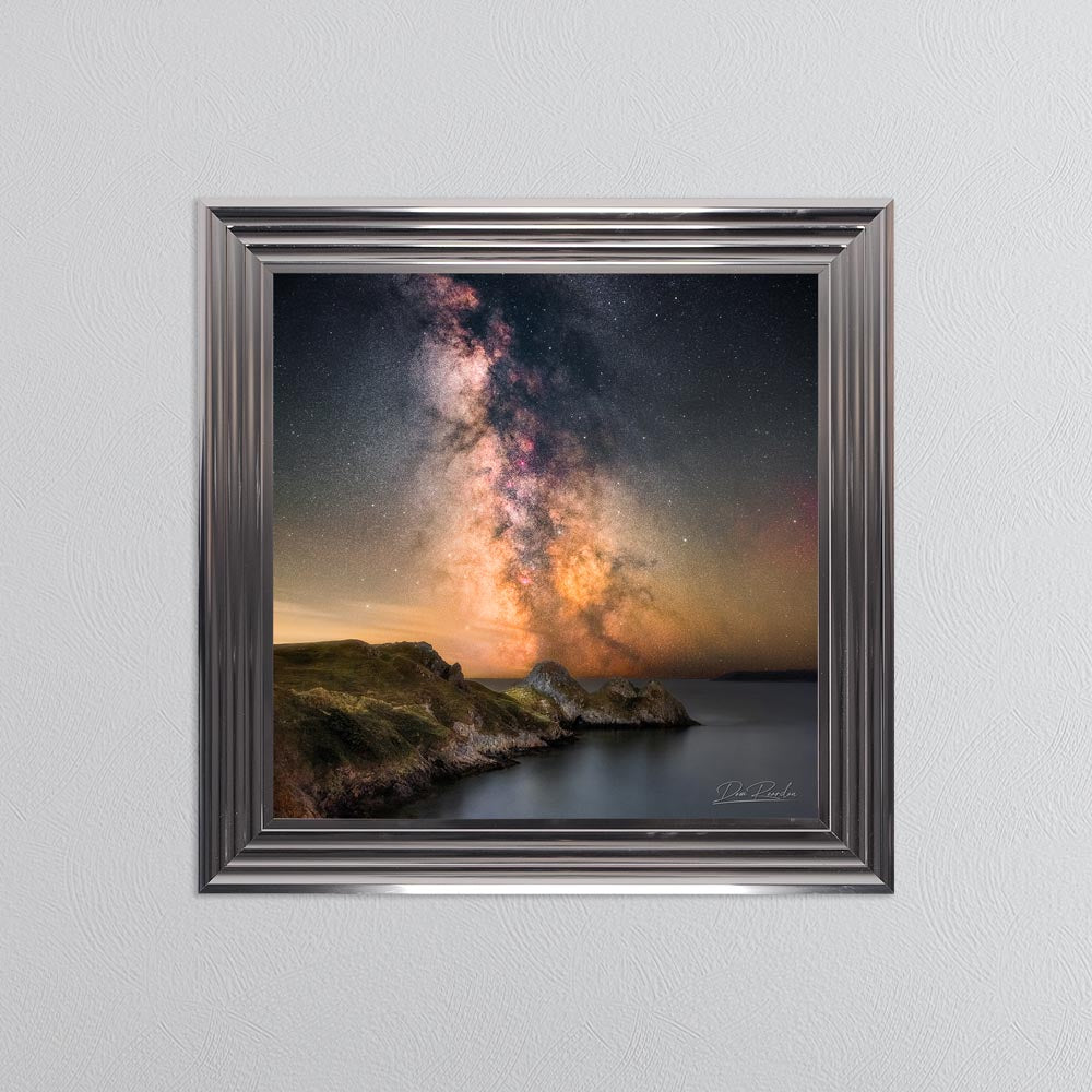 Three Cliffs Bay Milky Way Framed Wall Art