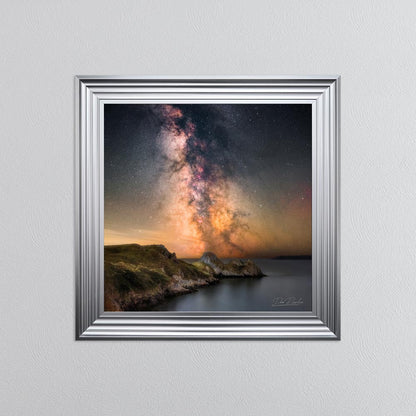Three Cliffs Bay Milky Way Framed Wall Art