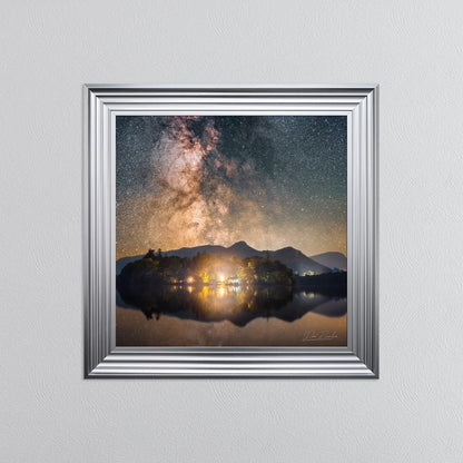 Derwentwater Reflection Milky Way Framed Wall Art