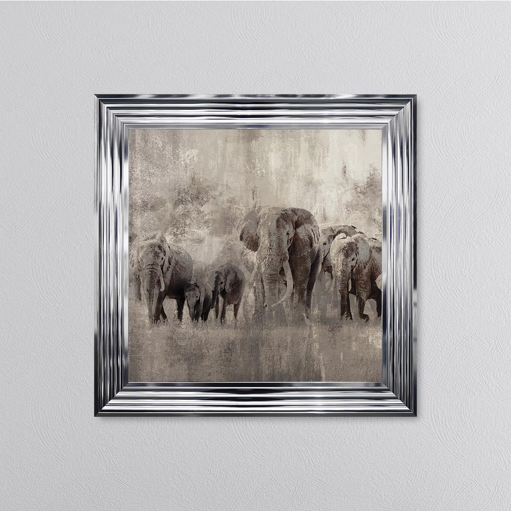 Elephants On The Move Framed Wall Art