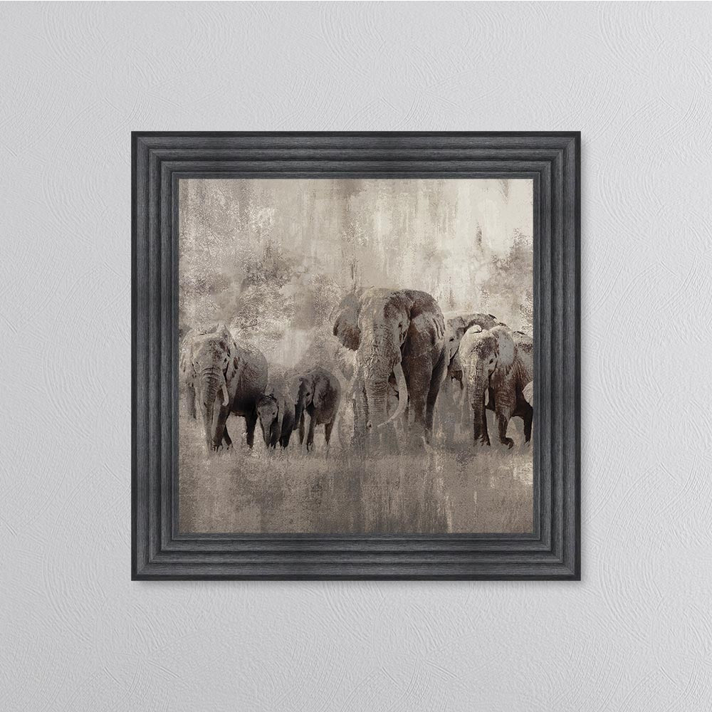 Elephants On The Move Framed Wall Art