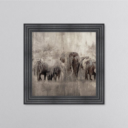 Elephants On The Move Framed Wall Art